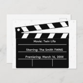 Doppelfunktion: Epic Twin Pregnancy Announcement Postkarte (Vorne/Hinten)