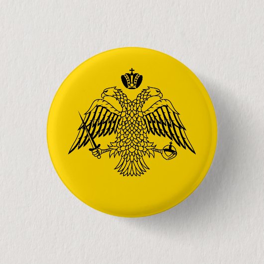 Doppelgehender Adler Byzantinisch und Christliches Button (Vorderseite)