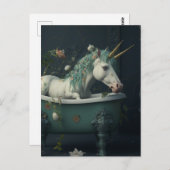 Doppelgehorntes Einhorn im Tub Postkarte (Vorne/Hinten)