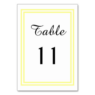 Doppelgelbe Trimmfolie - Tafelkarte Tischnummer