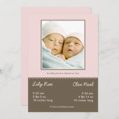 Doppelgesegnete Zwillingsankündigung Feiertagskarte (Vorne/Hinten)