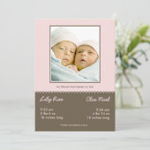 Doppelgesegnete Zwillingsankündigung Feiertagskarte (Stehend Vorderseite)