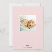 Doppelgesegnete Zwillingsankündigung Feiertagskarte (Rückseite)