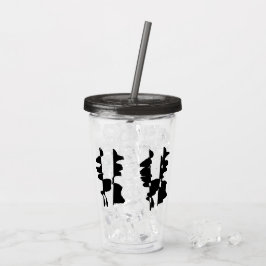 Doppelgesichtiger abstrakter Design-Strohbecher Acryltrinkbecher