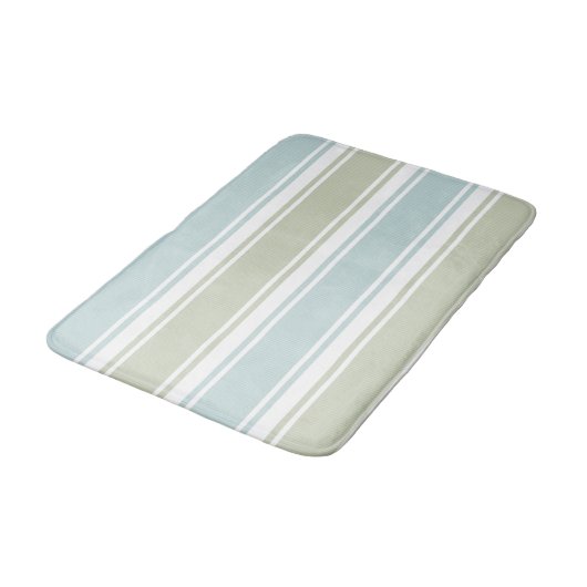 Doppelgestreiftes Meer & Blau Badematte (Schrägansicht)