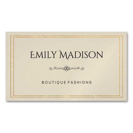 Doppelgoldene Grenzen / Elegantes Element / Variat Magnetische Visitenkarte (Vorderseite)