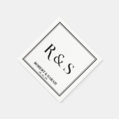 Doppelgrenzenlose einfache moderne Monogramm-Hochz Serviette (Ecke)