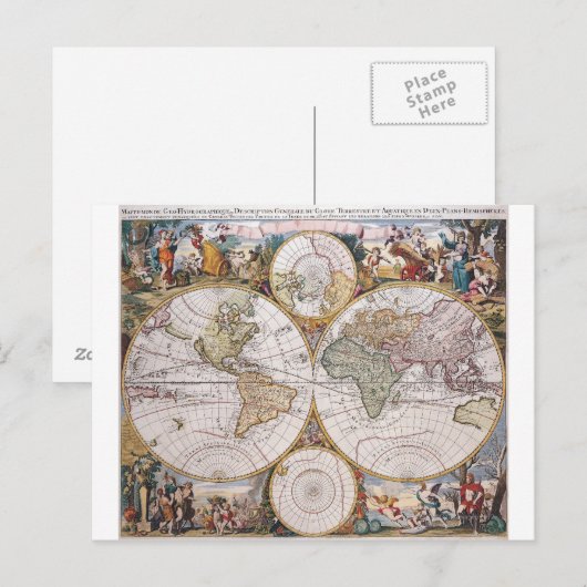 Doppelhalbkugel Polar Karte (Vorne/Hinten)