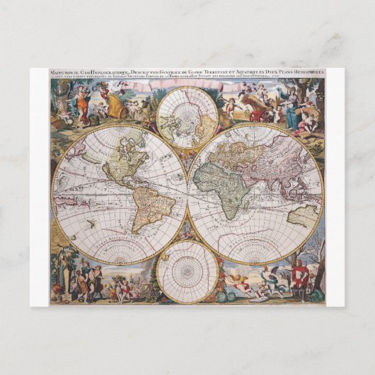 Doppelhalbkugel Polar Karte (Vorderseite)