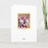 Doppelhäschen mit Kuchen-alles- Gute zum Karte (Rückseite)