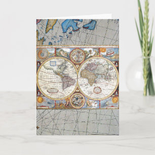 Doppelhemisphäre-Weltkarte des 17. Jahrhunderts Karte