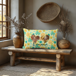 Doppelherz Foto Kissen Kawaii Tropisches Muster