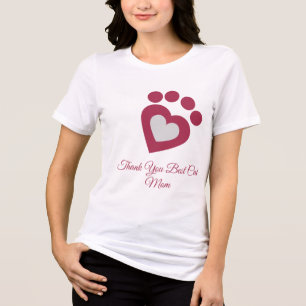 Doppelherz Katzenpfote mit Zitat,  Tri-Blend Shirt