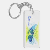 Doppelherzen Blau und Gelb Schlüsselanhänger (Vorderseite links)