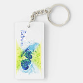 Doppelherzen Blau und Gelb Schlüsselanhänger (Rückseite)