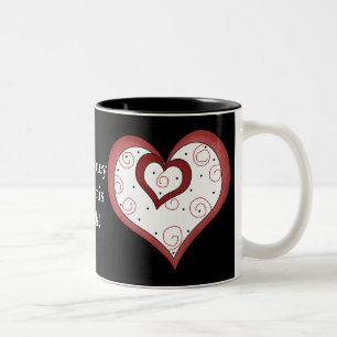 Doppelherzen D1 - Anpassbare Liebe Kaffeemaschine  Zweifarbige Tasse