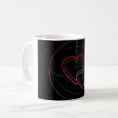 Doppelherzen in Schwarz Kaffeetasse (Vorderseite Links)