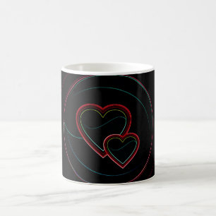 Doppelherzen in Schwarz Kaffeetasse