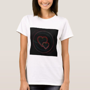 Doppelherzen in Schwarz T-Shirt