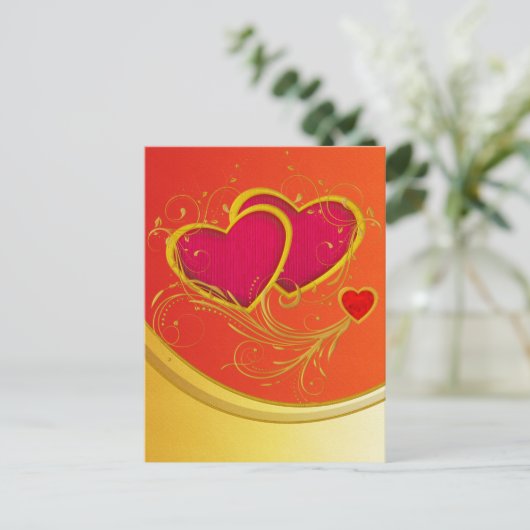 Doppelherzen Postkarte (Stehend Vorderseite)