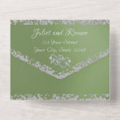 Doppelherzen und Glitzer - Größe All In One Einladung (Rückseite)