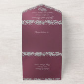 Doppelherzen und Glitzer - Lavendel All In One Einladung (Außenbereich)