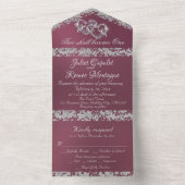 Doppelherzen und Glitzer - Lavendel All In One Einladung (Innen Boden)