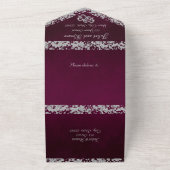 Doppelherzen und Glitzer - Lila All In One Einladung (Außenbereich)