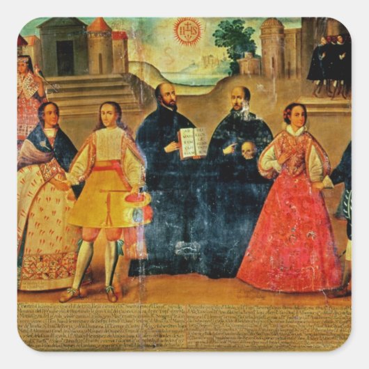 Doppelhochzeit zwischen zwei Inka-Frauen Quadratischer Aufkleber (Vorderseite)