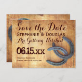 Doppelhorseshoe Rustikale Save the Date Postkarten (Vorne/Hinten)