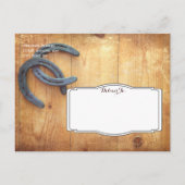 Doppelhorseshoe Rustikale Save the Date Postkarten (Rückseite)