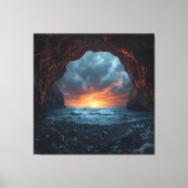 Doppelhütte - Horizont durch Stein Leinwanddruck (Vorderseite)