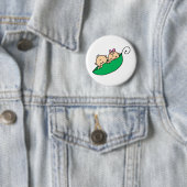 Doppeljunge und Mädchen in der Erbsenhülse Button (Beispiel)