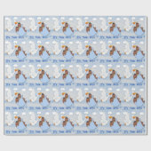 Doppeljungen - Babyparty-Packpapier des Storch-B Geschenkpapier (Flach)