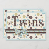 DOPPELjungen blauer Salbei Brown punktiert Einladung (Vorne/Hinten)