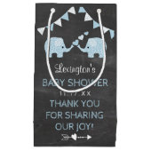 Doppeljungen-danken blaue Elefant-Babyparty Ihnen Kleine Geschenktüte (Vorderseite)