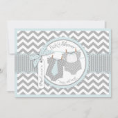 Doppeljungen-Krawatten-Bogen-Krawatten-Zickzack Einladung (Vorderseite)