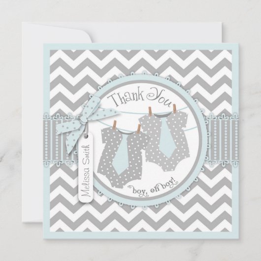 Doppeljungen-Krawatten-Zickzack Druck danken Ihnen Dankeskarte (Vorderseite)