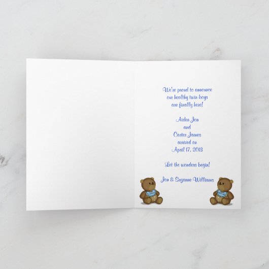 Doppeljungen-Mitteilung Ankündigung (Innenseite)