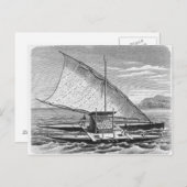 Doppelkanu aus Fidschi aus der Geschichte der Postkarte (Vorne/Hinten)