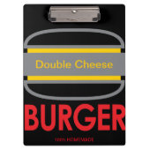 Doppelkäse Burger Icon Spaß Klemmbrett (Vorderseite)