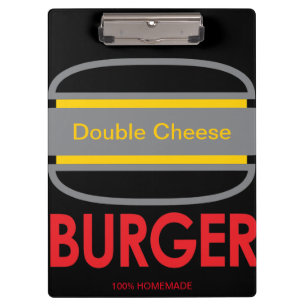 Doppelkäse Burger Icon Spaß Klemmbrett