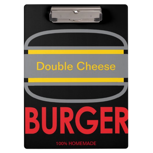 Doppelkäse Burger Icon Spaß Klemmbrett (Vorderseite)