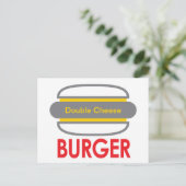 Doppelkäse Burger Icon Spaß Postkarte (Stehend Vorderseite)