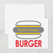 Doppelkäse Burger Icon Spaß Postkarte (Vorne/Hinten)