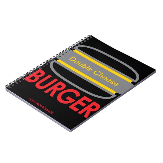 Doppelkäse-Burger-Symbol Notizblock (Linke Seite)