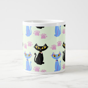 Doppelkatzenmuster Jumbo-Tasse