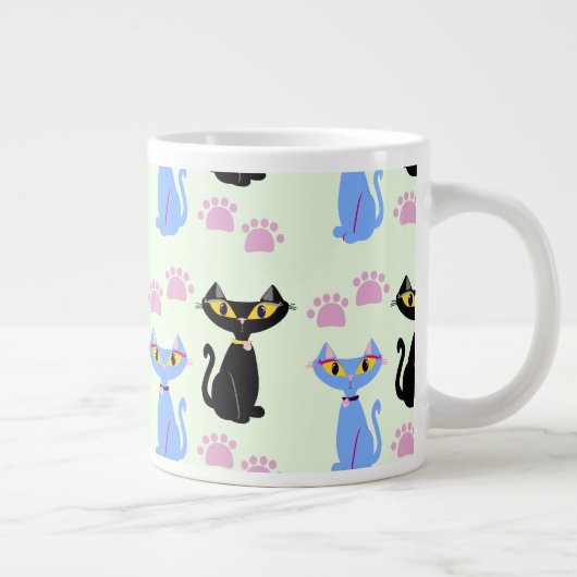 Doppelkatzenmuster Jumbo-Tasse (Rechts)