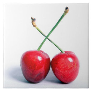 Doppelkirschen Nah Foto Tiles Fliese