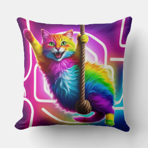 Doppelkissen: Neon Hanging Feline Kissen